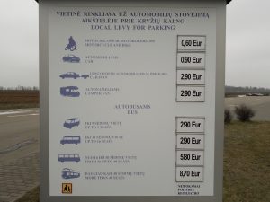 Parking prices at the Hill of crosses